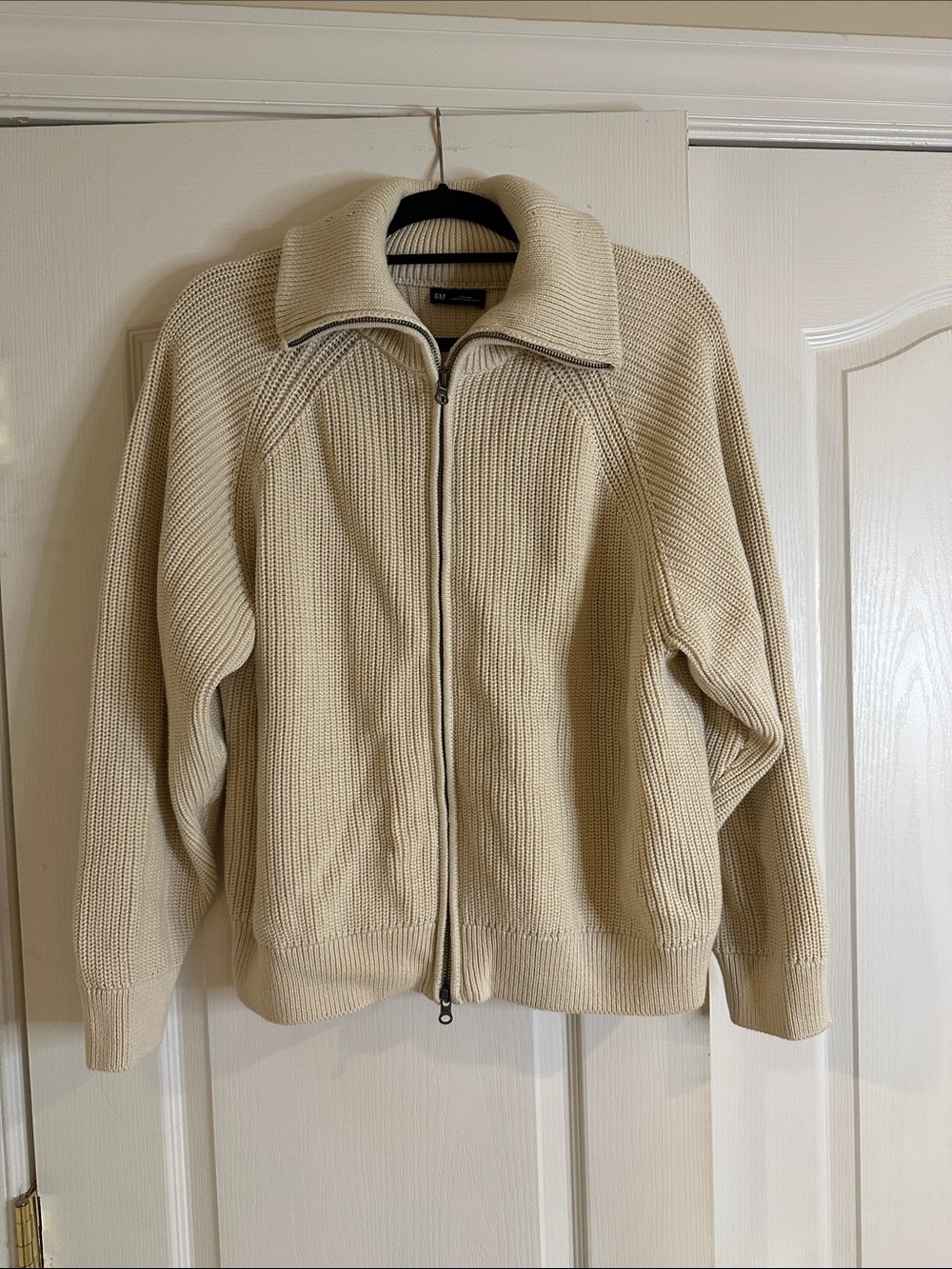 Club Room Men's Cream Zip-Up Knit Sweater